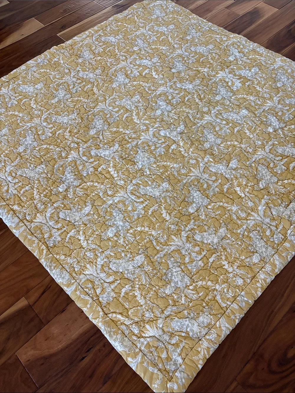 Elsa C Columbine Vintage Cotton Quilt French Country Boutis 60x60
